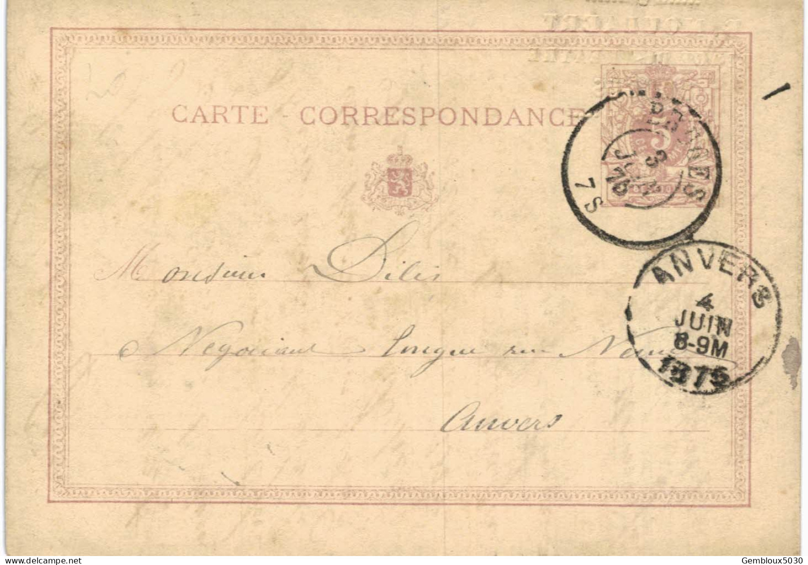 Carte-correspondance N° 28 écrite De Bruges Vers Anvers - Letter-Cards