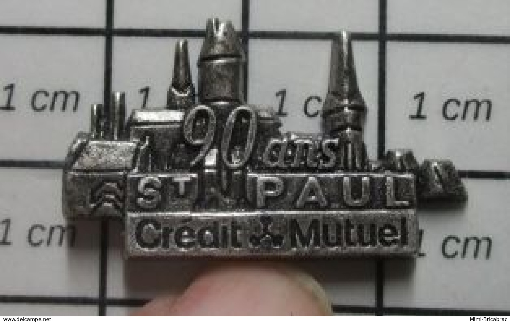 912e Pin's Pins / Beau Et Rare / BANQUES / CREDIT MUTUEL ST PAUL 90 ANS - Banques