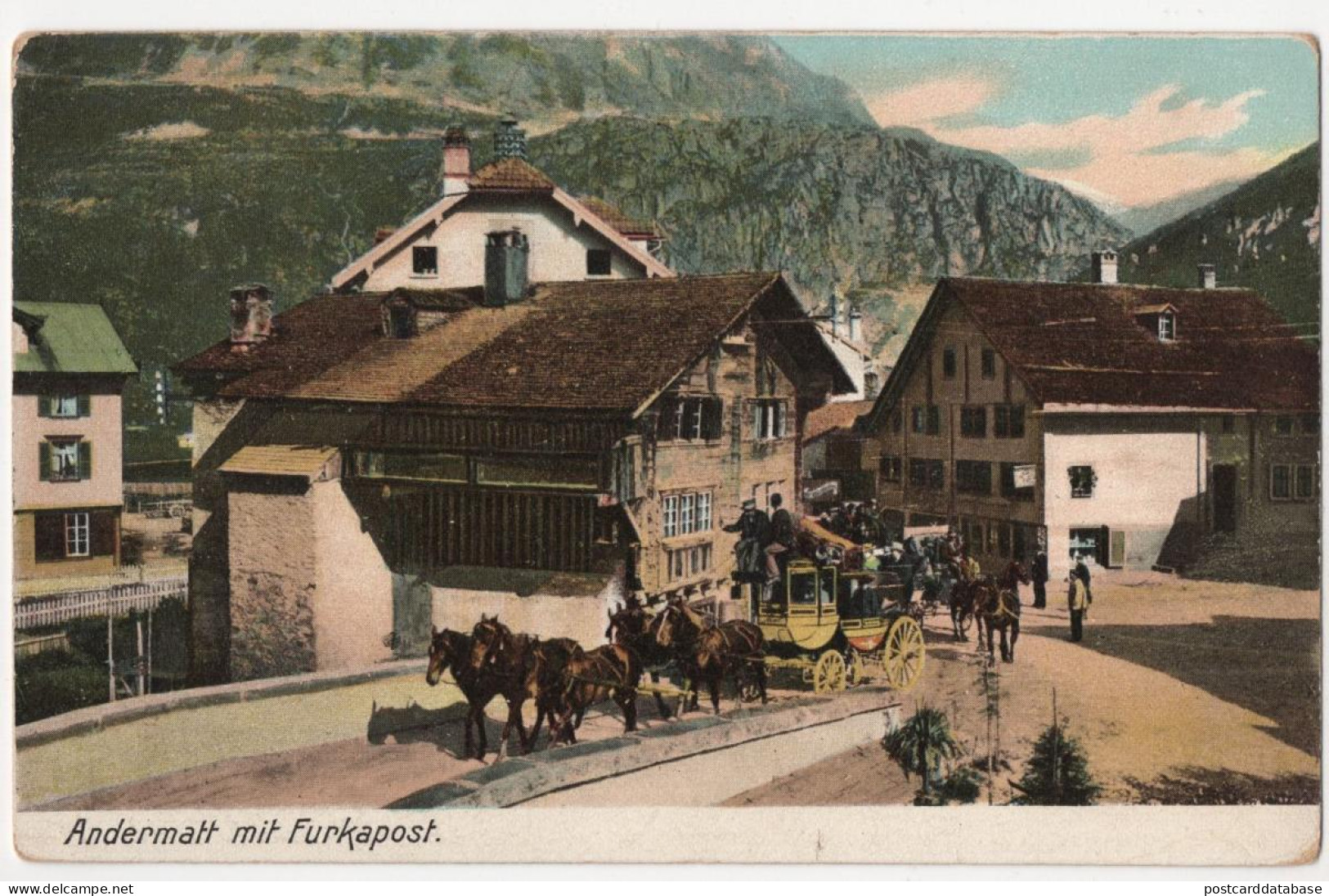 Andermatt Mit Furkapost - & Post, Horse Carriage - Autres & Non Classés