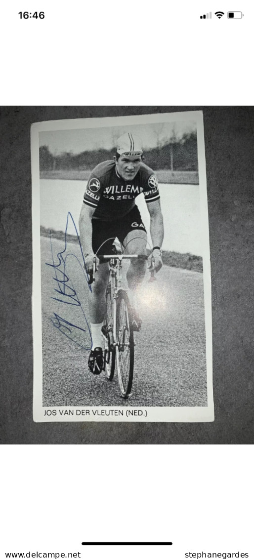 Carte Postale Souple Cyclisme Jos Van Der Vleuten  Signée  6 Tours De France - Cycling