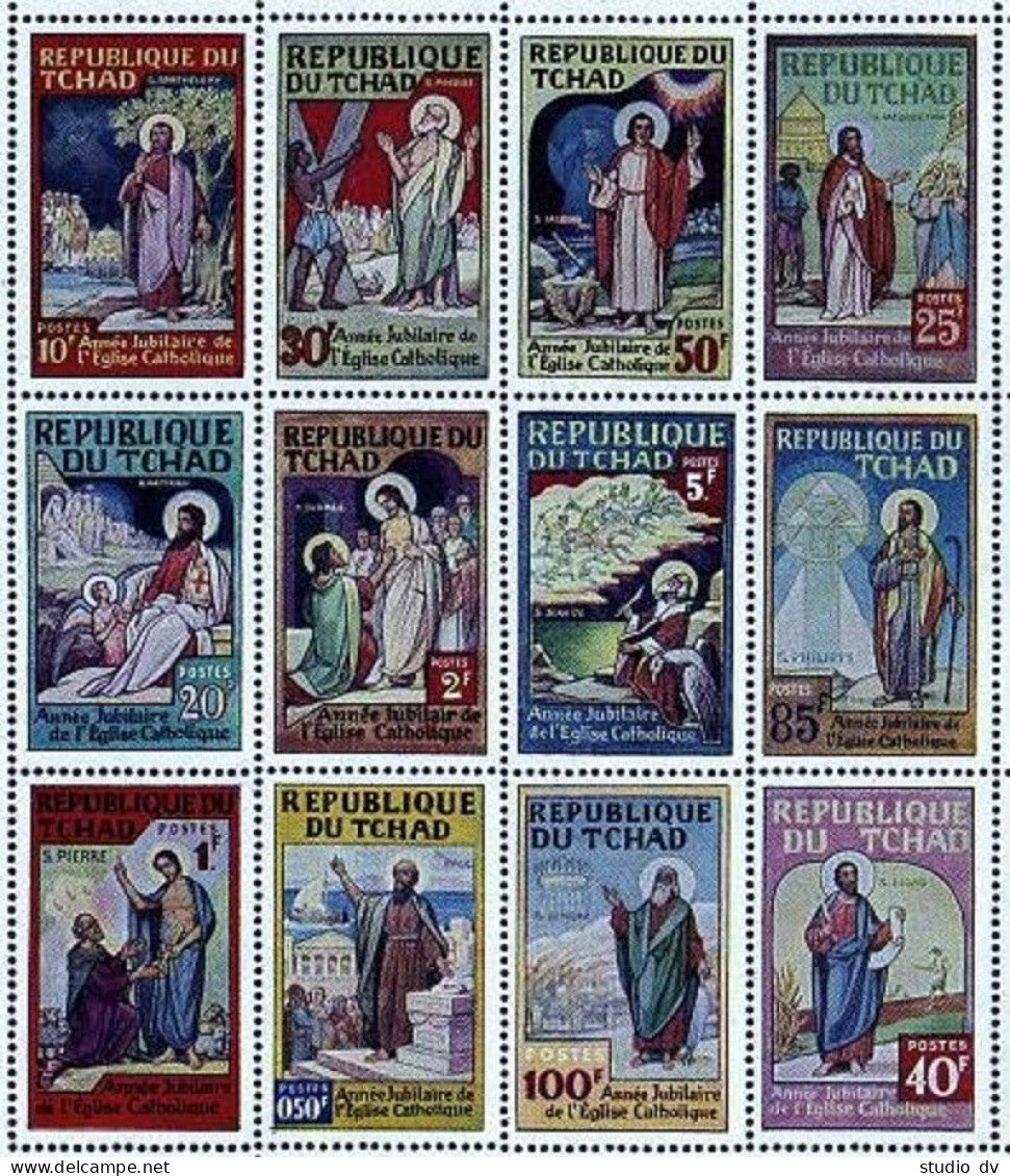 Chad 168-179, MNH, A Stamp With Damage. Catholic Church In Chad.Apostles. 1969. - Chad (1960-...)