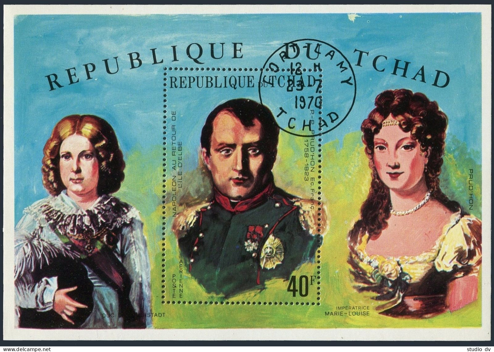 Chad C63Bgi, C63AD Deluxe, C63D Sheets, CTO. Napoleon 1970-1971. Paintings. - Chad (1960-...)