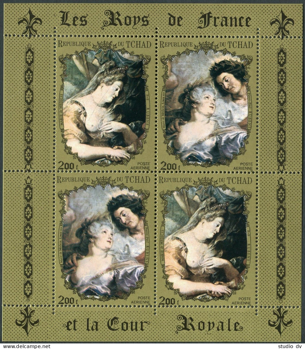 Chad 233G Ab Sheet,MNH.Mi 540-541 Klb. Marie De Medicis,Louis III,by Rubens. - Tschad (1960-...)