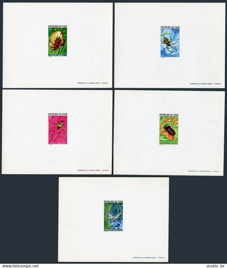 Chad 252-256 Deluxe Sheets,MNH.Michel 510-514. Insects,spiders 1972. - Chad (1960-...)