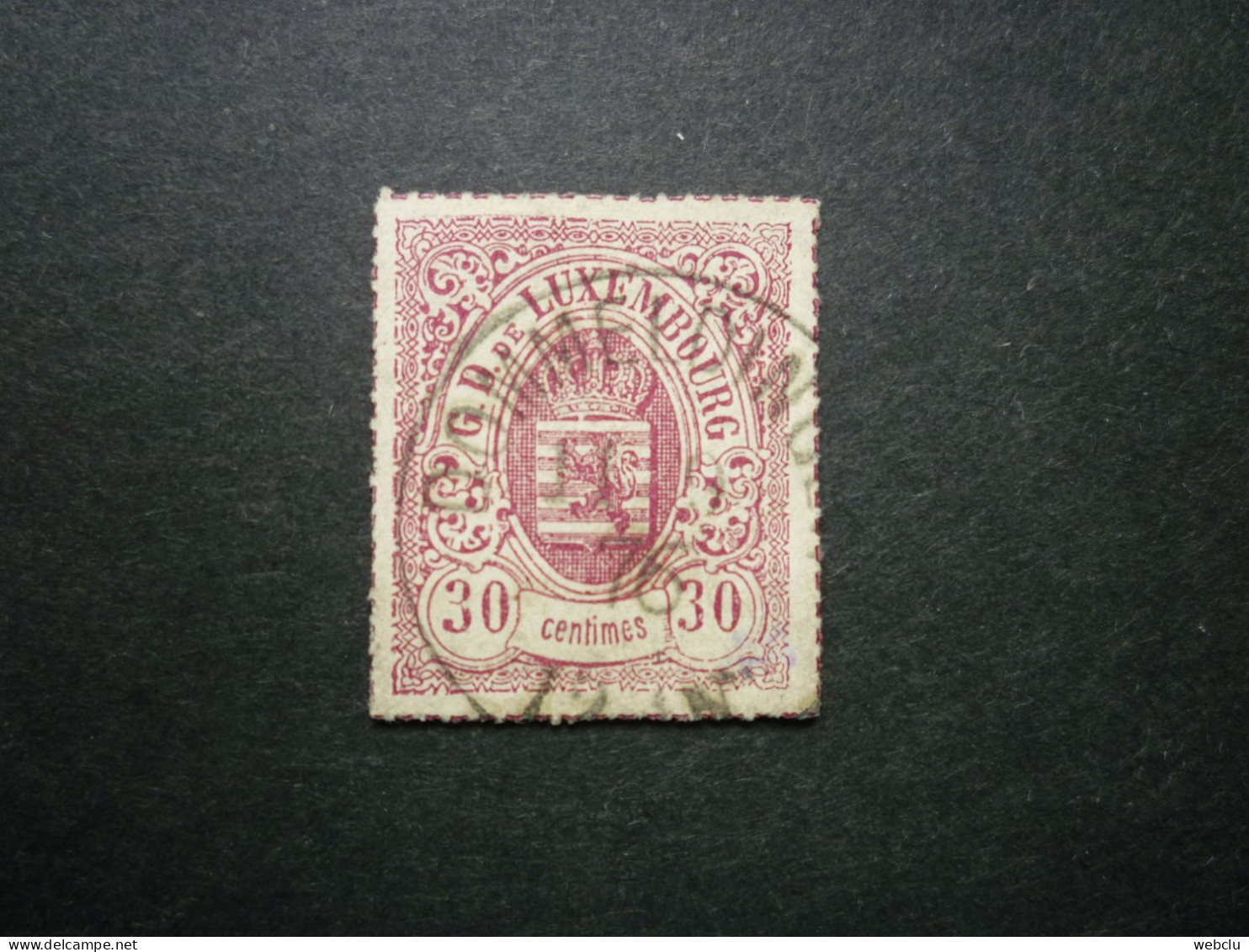 Luxemburg Luxembourg Armoiries 1865 Mi 21 O, Stempel Dommeldange, PRACHT!! - 1859-1880 Wappen & Heraldik
