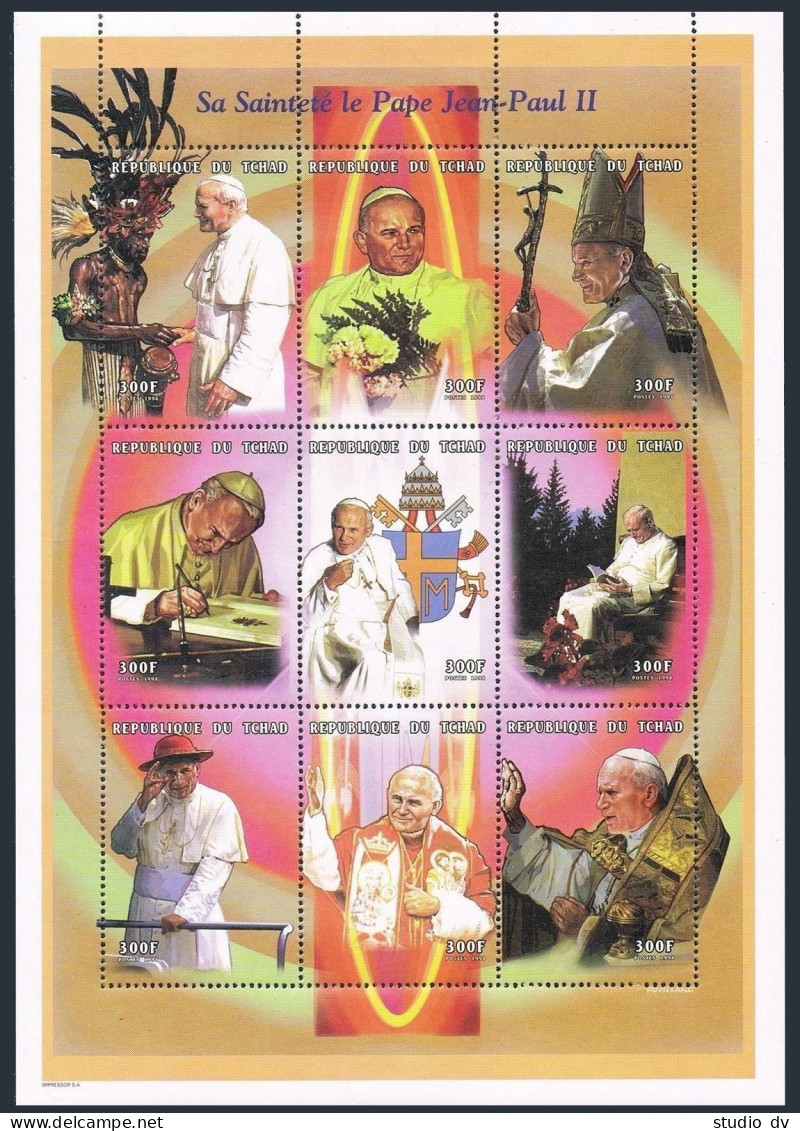 Chad 794 Ai Sheet,MNH. Pope John Paul II,1999. - Tschad (1960-...)