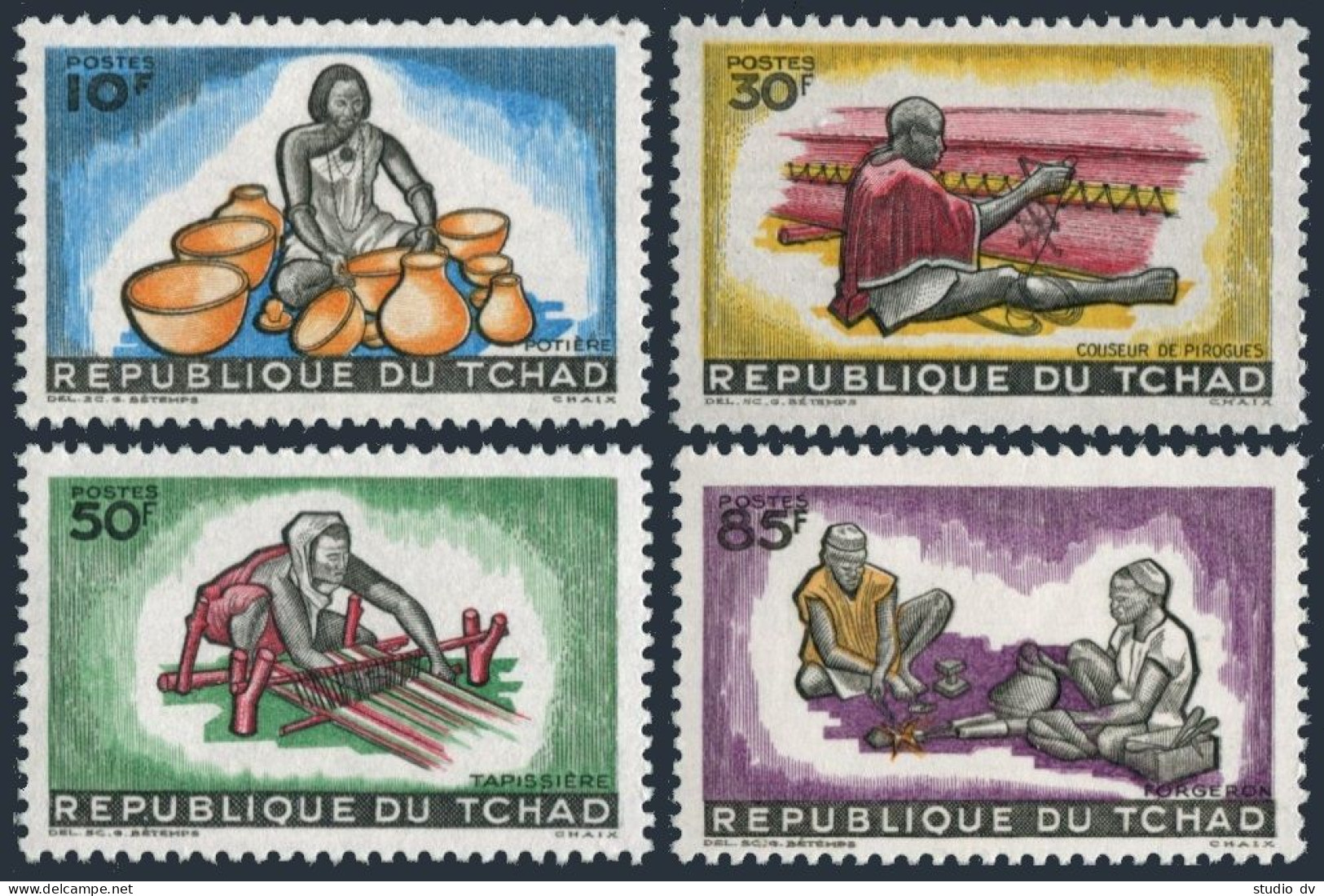 Chad 96-99, MNH. Michel 108-111. Potter, Boatmaker, Weaver, Smiths. 1964. - Chad (1960-...)