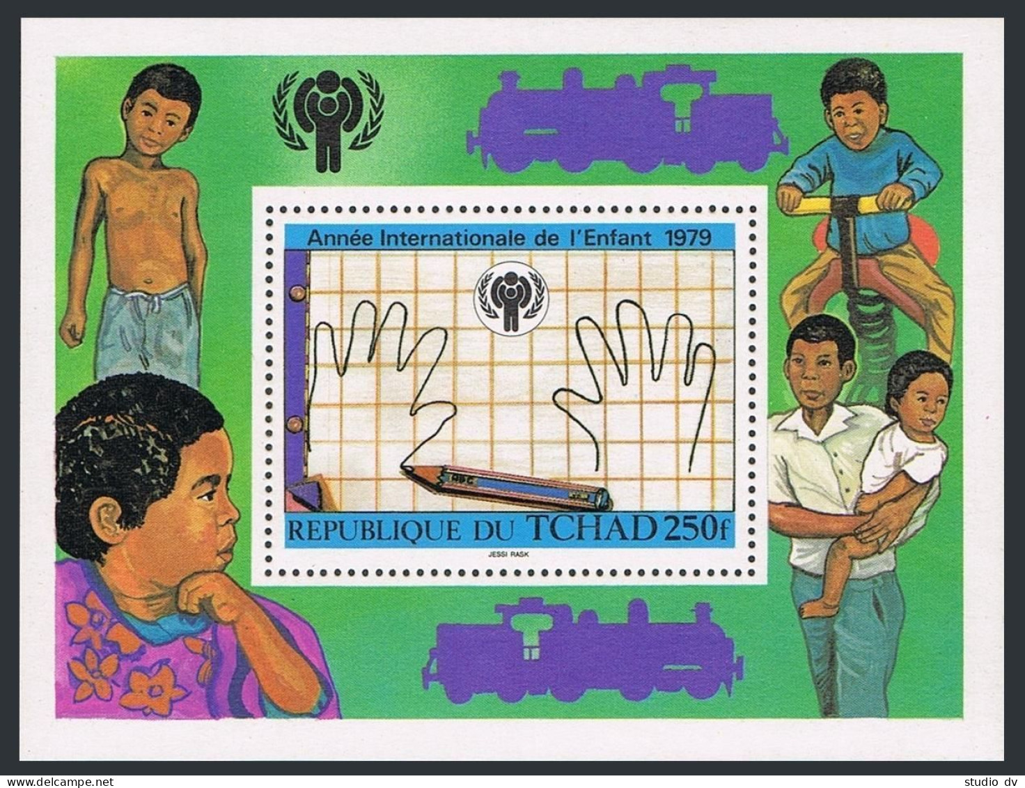 Chad 374-377,378, MNH. Michel 856-859, 860 Bl.76. Year Of Child IYC-1979. Doves. - Chad (1960-...)