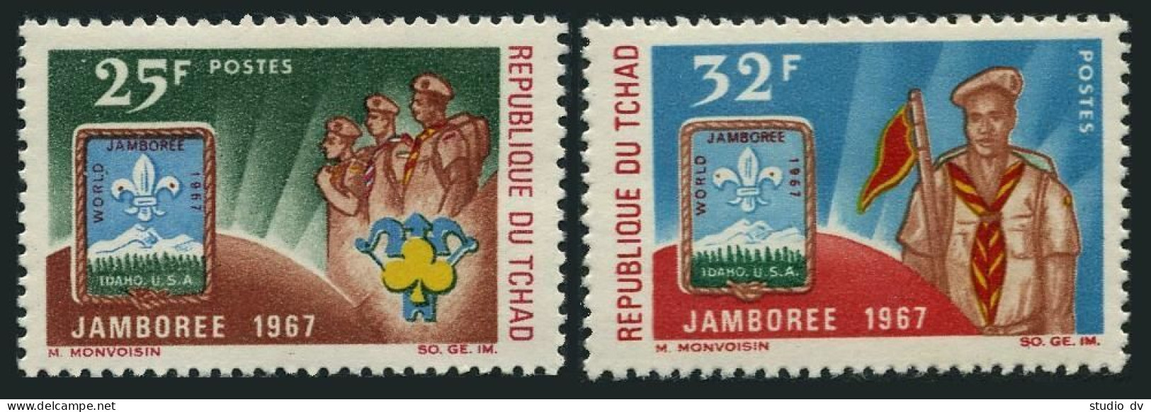 Chad 144-145,MNH.Michel 185-186. Boy Scout World Jamboree,1967. - Chad (1960-...)