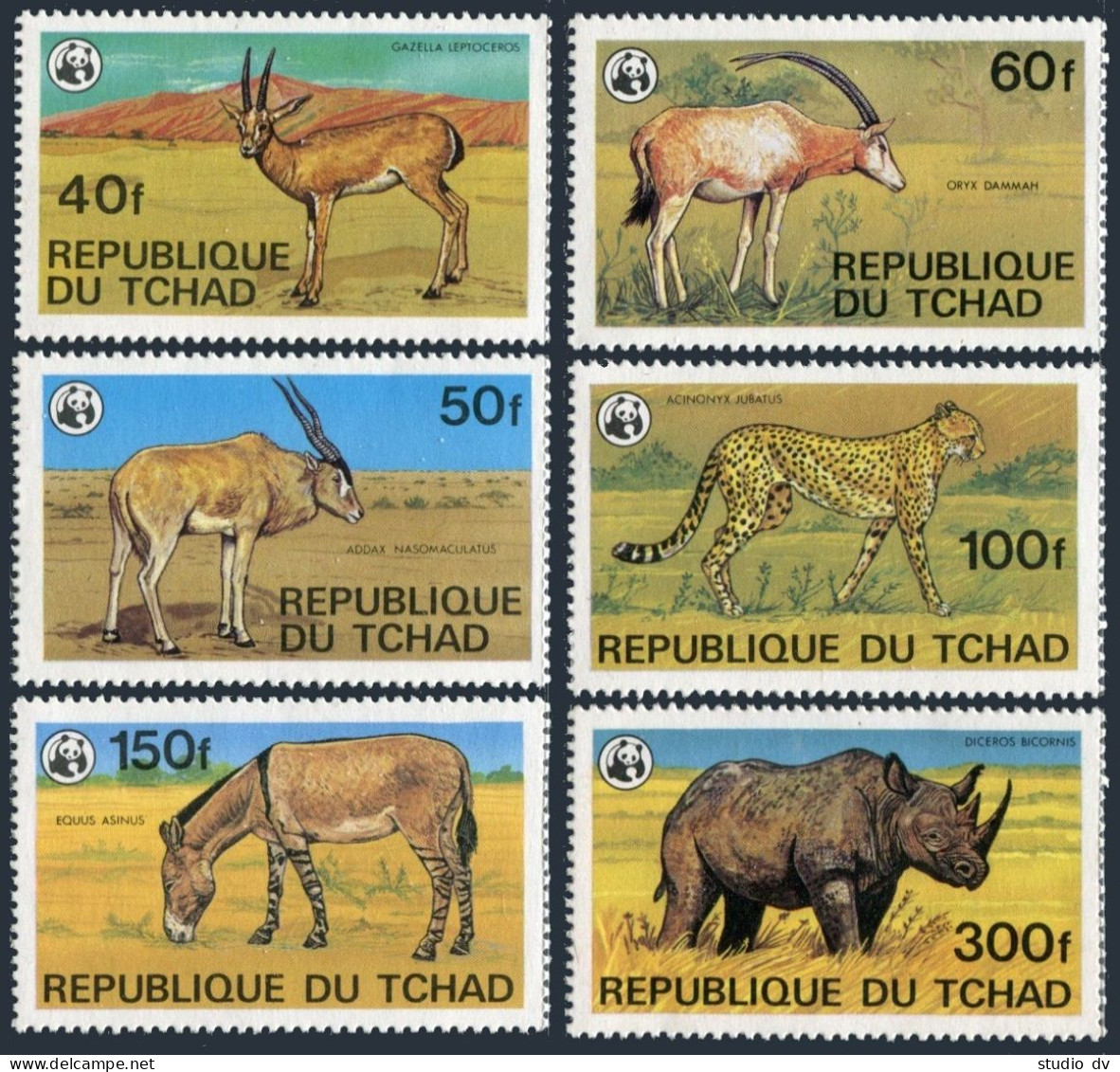 Chad 367-372, MNH. Mi 849-854. WWF 1979. Gazelle, Addax, Oryx Antelope, Zebra, - Chad (1960-...)