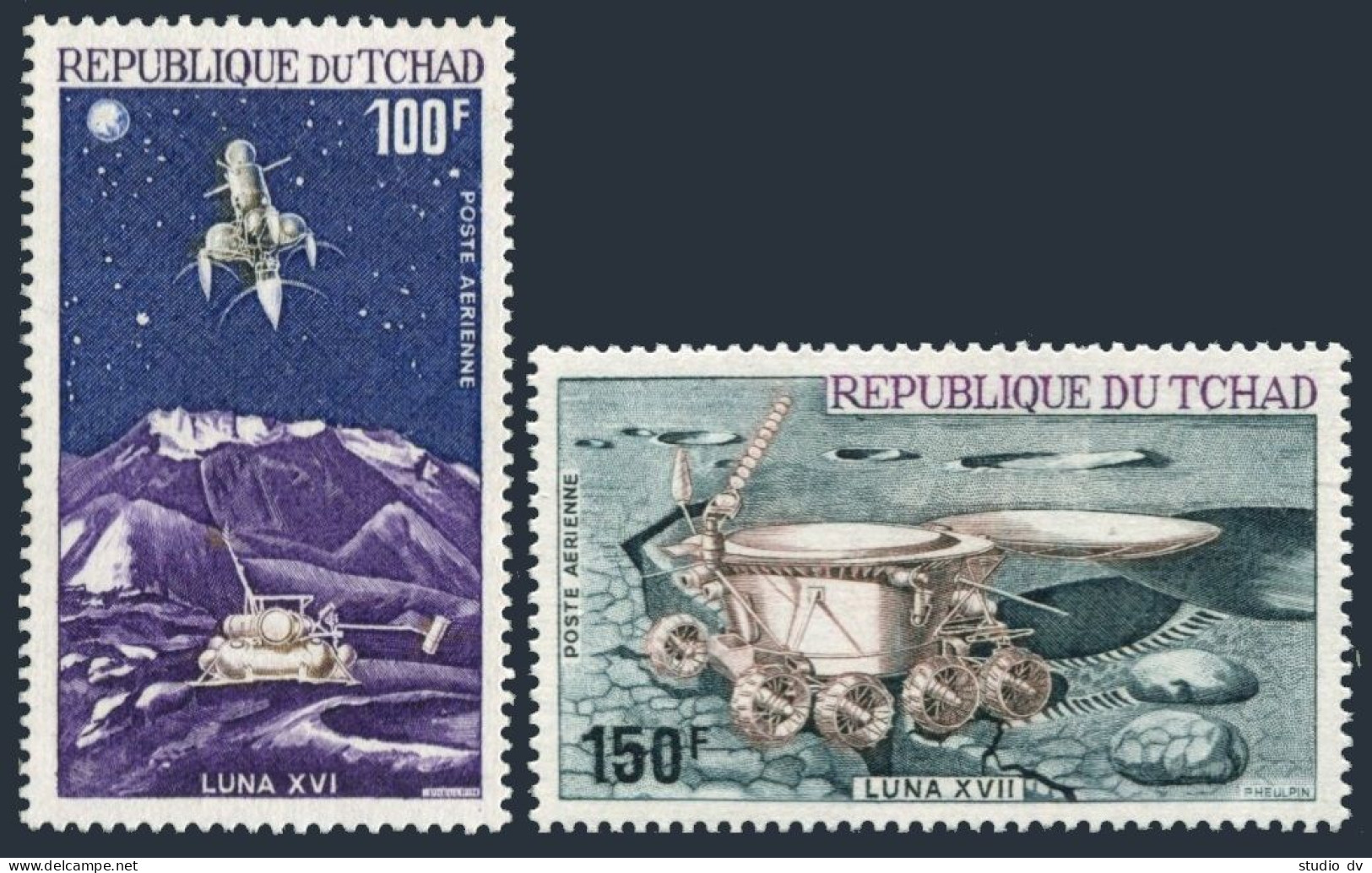 Chad C140-141, MNH. Michel 598-599. Russian Moon Mission, Lunokhod, Luna-16. - Tsjaad (1960-...)