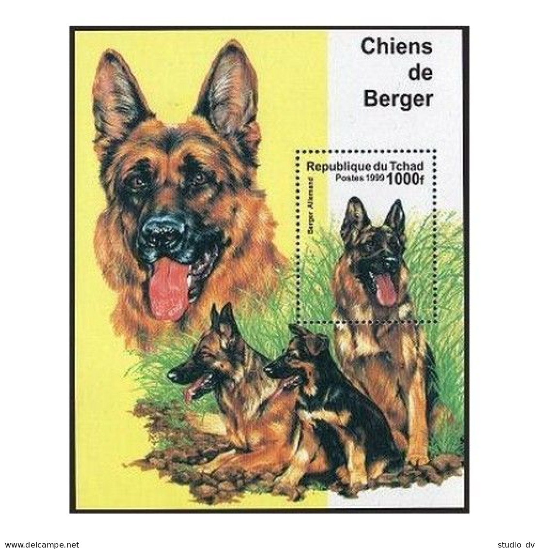 Chad 832Ba-832Bf, 832Bg, MNH. Dogs 1999. - Chad (1960-...)