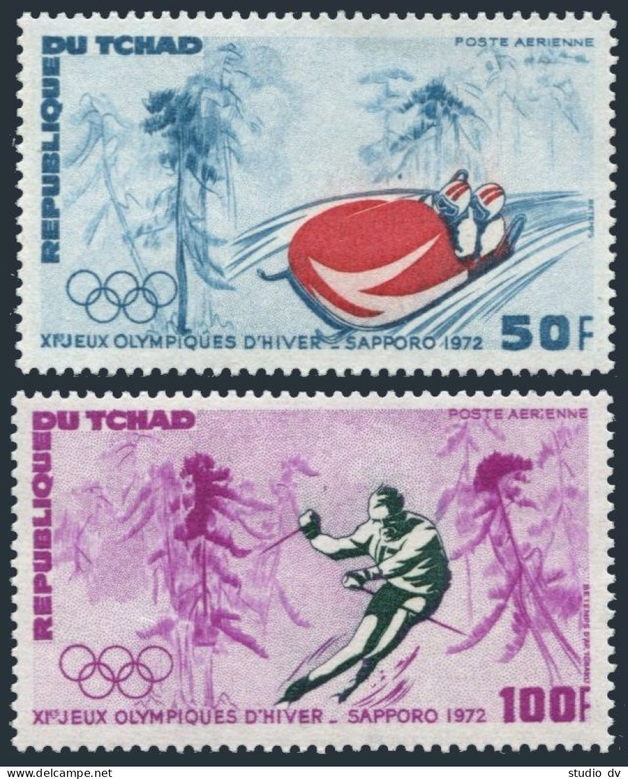 Chad C110-C111,MNH.Michel 486-487. Olympics Sapporo-1972:Bobsledding,Slalom. - Chad (1960-...)