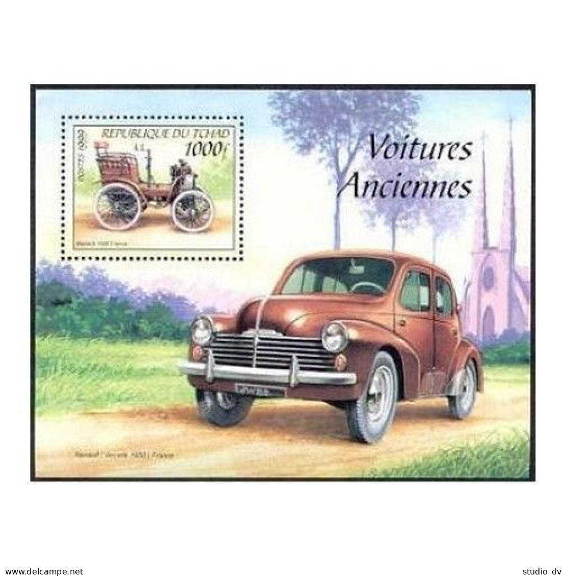 Chad 818-823,824,MNH. Antique Automobiles 1999. - Tsjaad (1960-...)