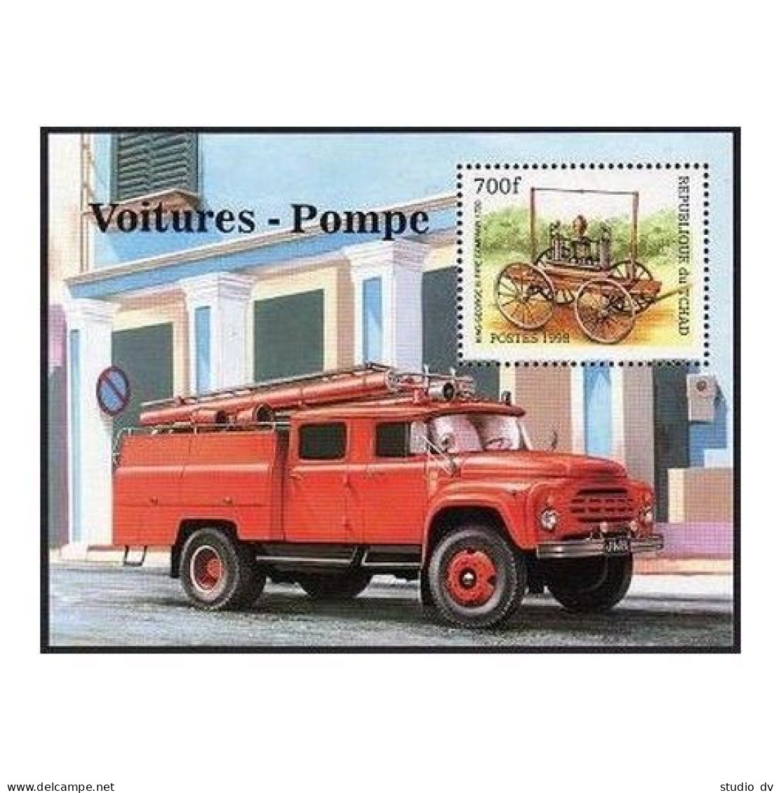 Chad 782-787,788,MNH. Fire Trucks 1998. - Chad (1960-...)