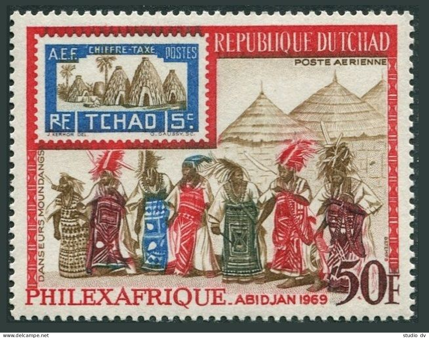 Chad C48, MNH. Michel 219. PHILEXAFRIQUE-1969. Moundang Dancers. - Tschad (1960-...)