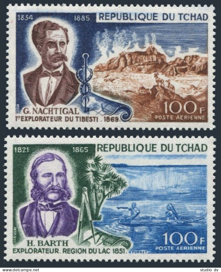 Chad C49-C50,MNH.Michel 220-221. Explorers,1969.G.Nahtigal,H.Barth. - Tschad (1960-...)