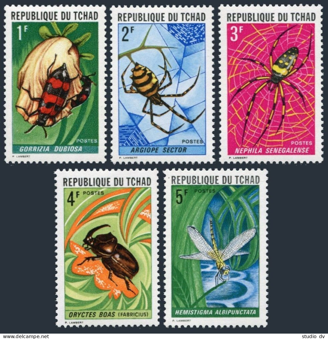 Chad 252-256, MNH. Michel 510-514. Insects, Spiders 1972. - Tchad (1960-...)