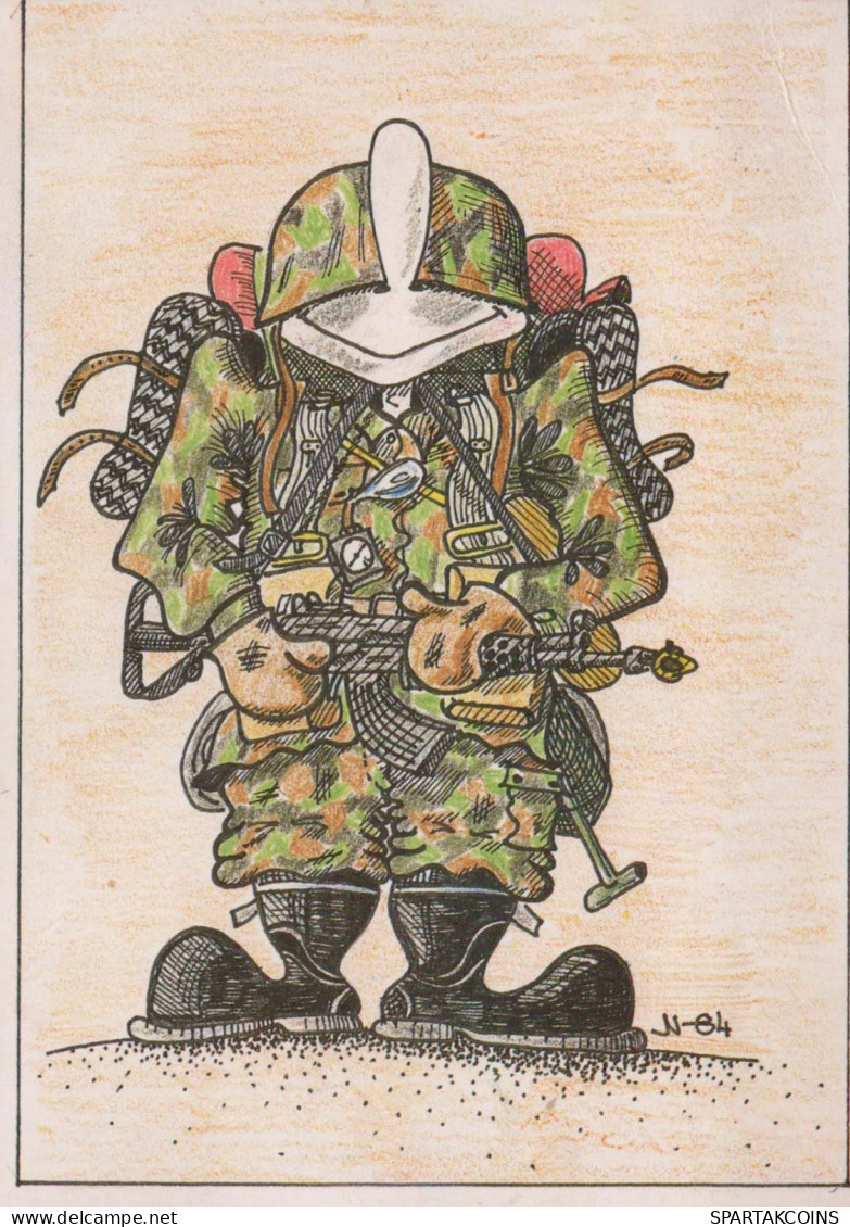 SOLDIERS HUMOUR Militaria Vintage Postcard CPSM #PBV843.A - Humoristiques