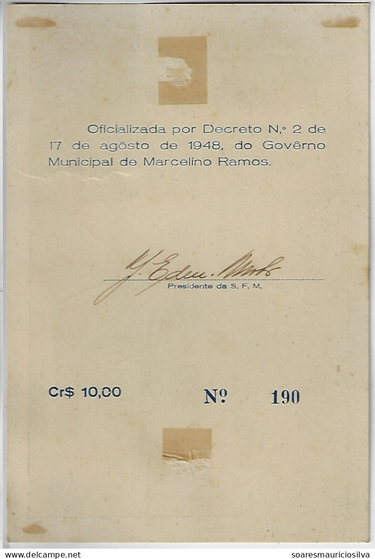 Brazil 1948 Souvenir Card 3rd Philatelic Exhibition And 1st Floriculture Exhibition With Commemorative Cancel - Storia Postale