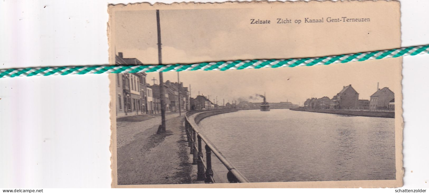 Zelzate, Zicht Op Kanaal Gent-Terneuzen (Plakresten Achteraan) - Zelzate