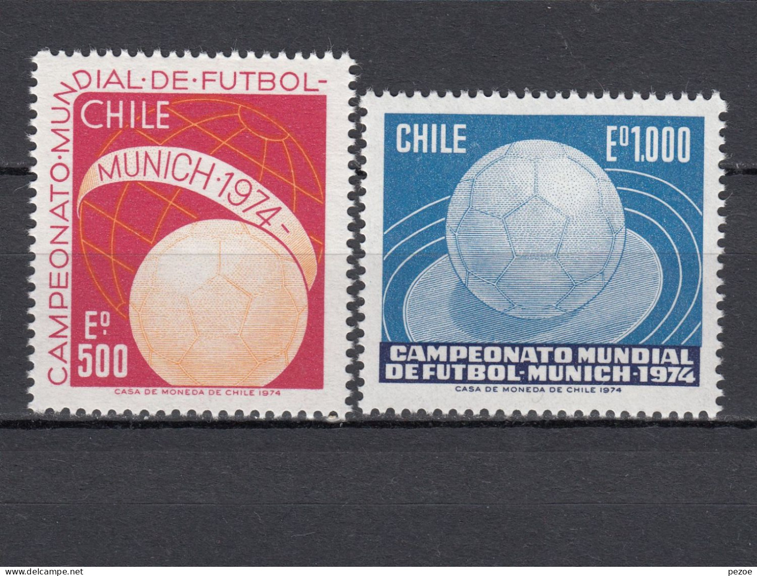 Football / Soccer / Fussball - WM 1974:  Chile  2 W ** + VignBl (*) - 1974 – Westdeutschland