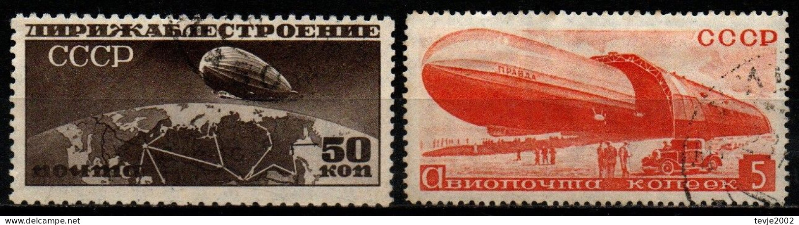 Sowjetunion UdSSR 1931/34 - Mi.Nr. 400 B + 483 X - Gestempelt Used - Zeppelin - Zeppeline
