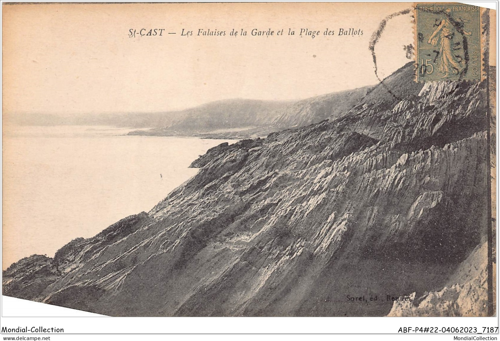 ABFP4-22-0299 - SAINT-CAST-LE-GUILDO - Les Falaises De La Garde Et La Plage Des Ballots - Saint-Cast-le-Guildo