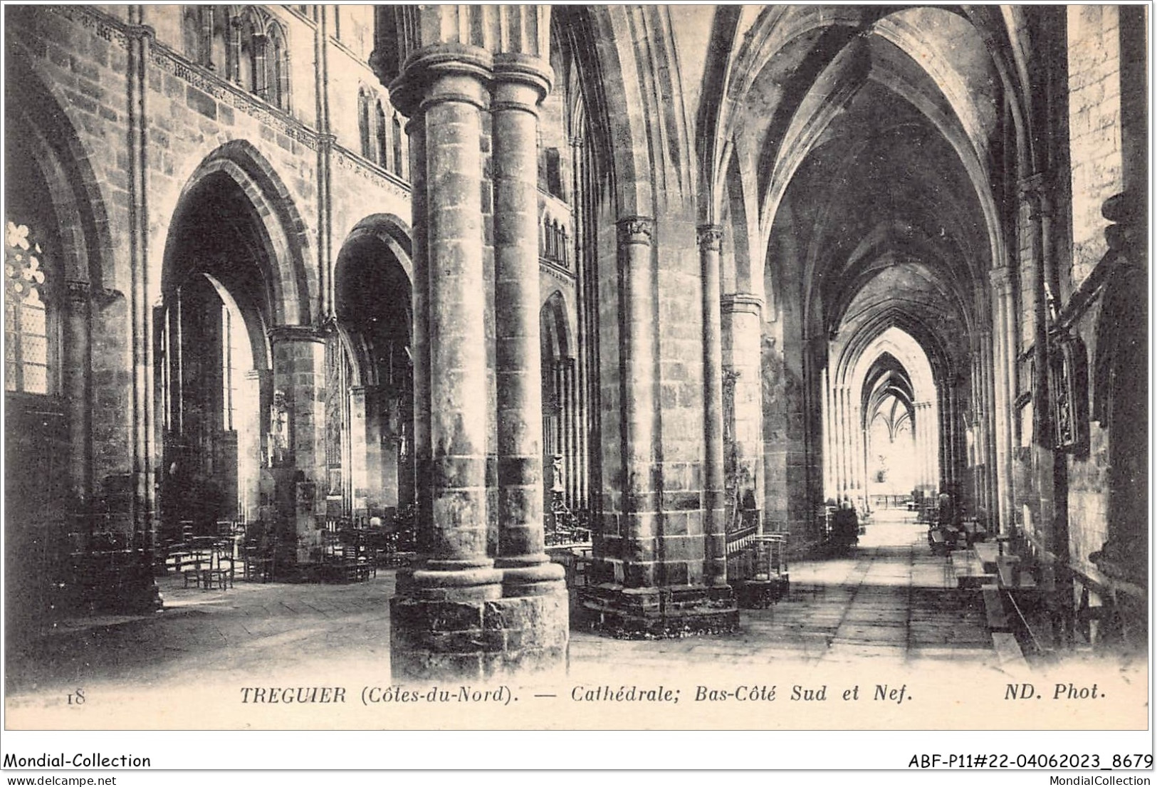 ABFP11-22-1046 - TREGUIER - La Cathedrale- Bas Cote Sud Et Nef - Tréguier