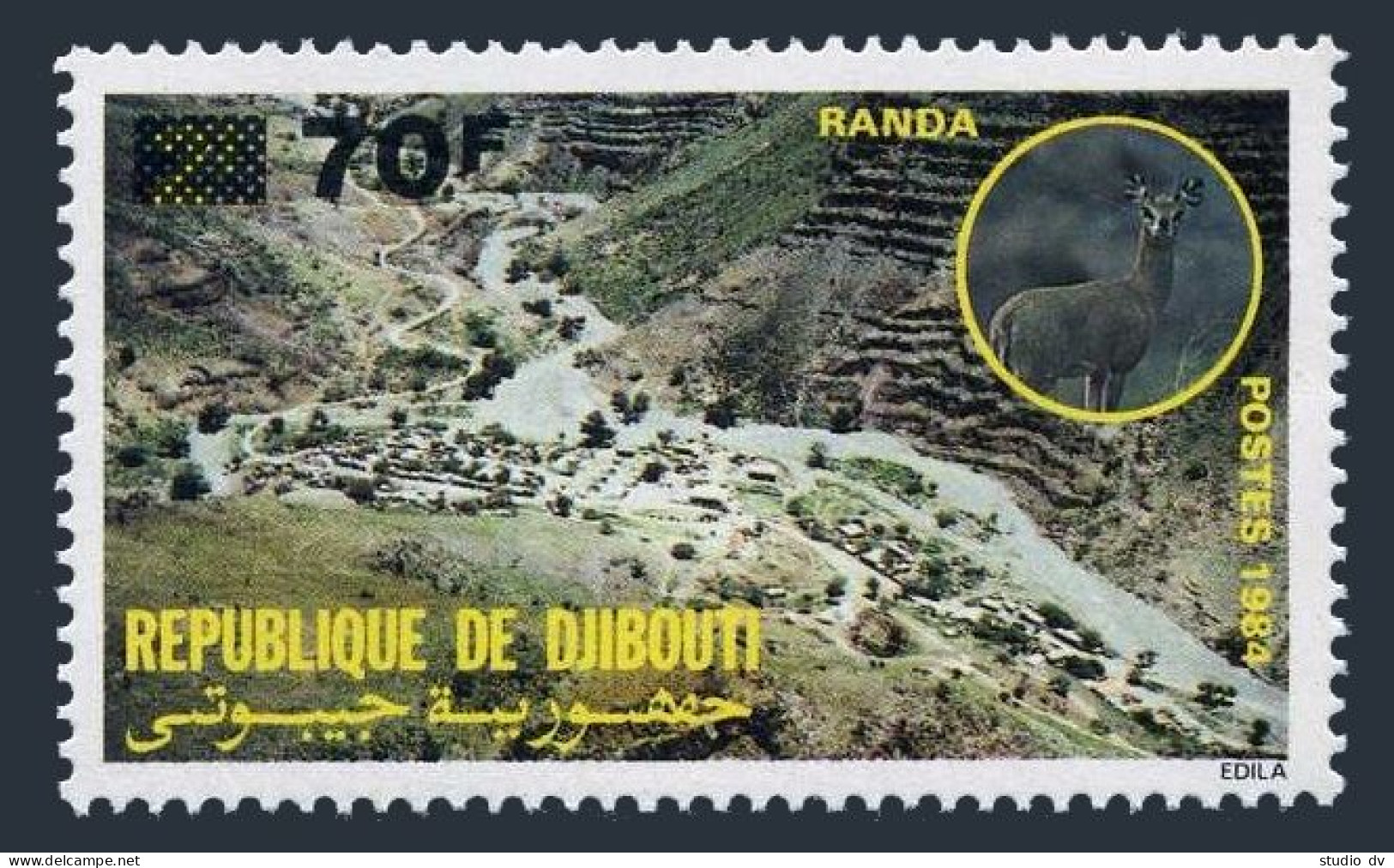 Djibouti 646,MNH.Michel 519. Randa,Klipspringer.New Value,1989. - Djibouti (1977-...)