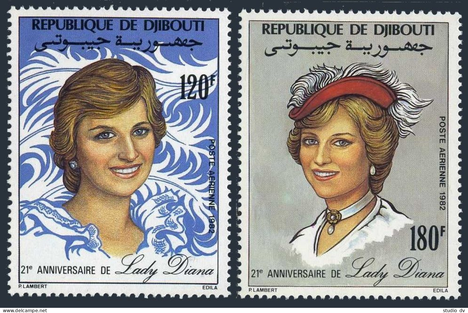 Djibouti C158-C159, MNH. Michel 333-334. Princess Diana, 21th Birthday, 1982. - Djibouti (1977-...)