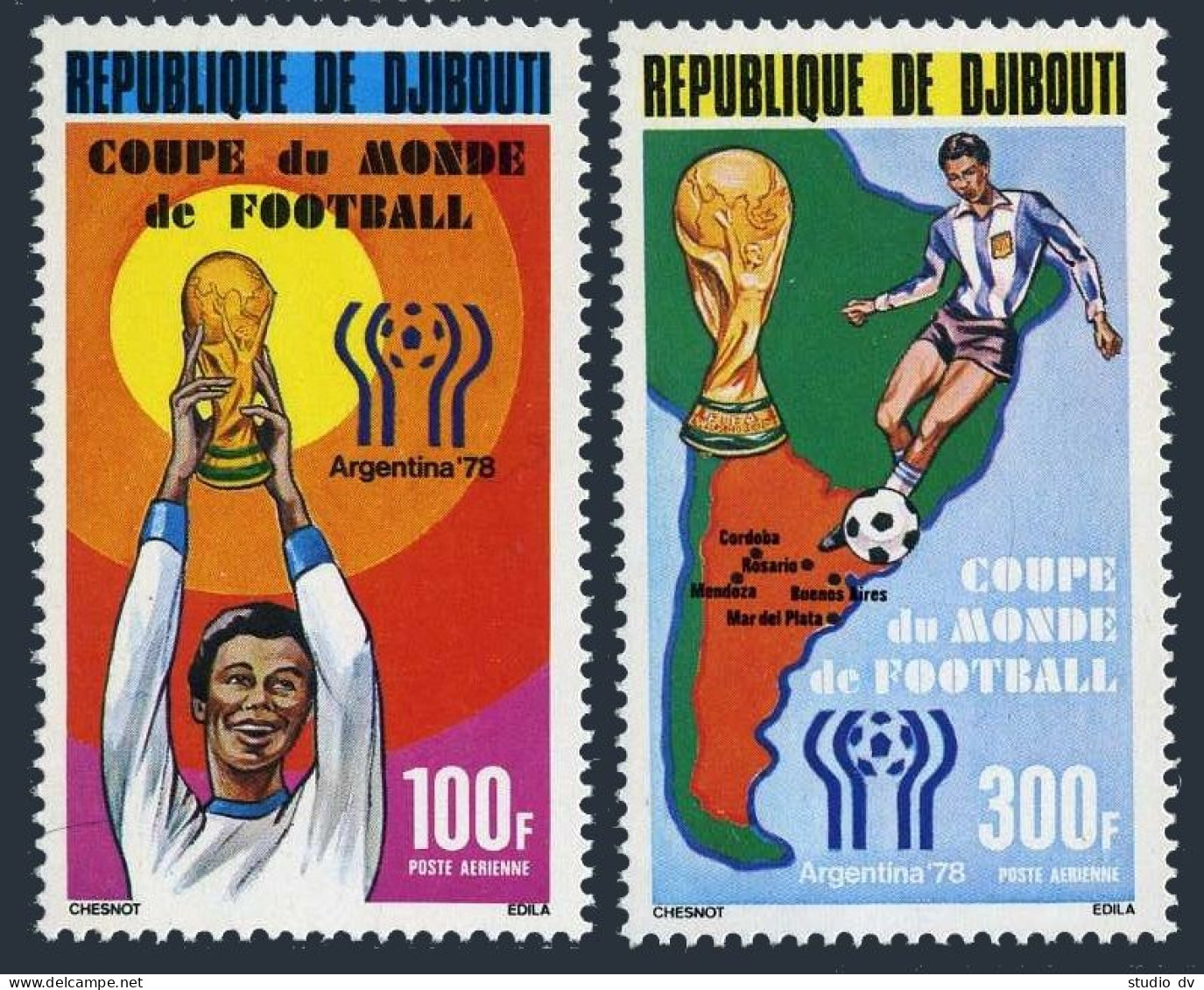 Djibouti C115-C116, MNH. Michel 220-221. World Soccer Cup Argentina-1978. - Djibouti (1977-...)