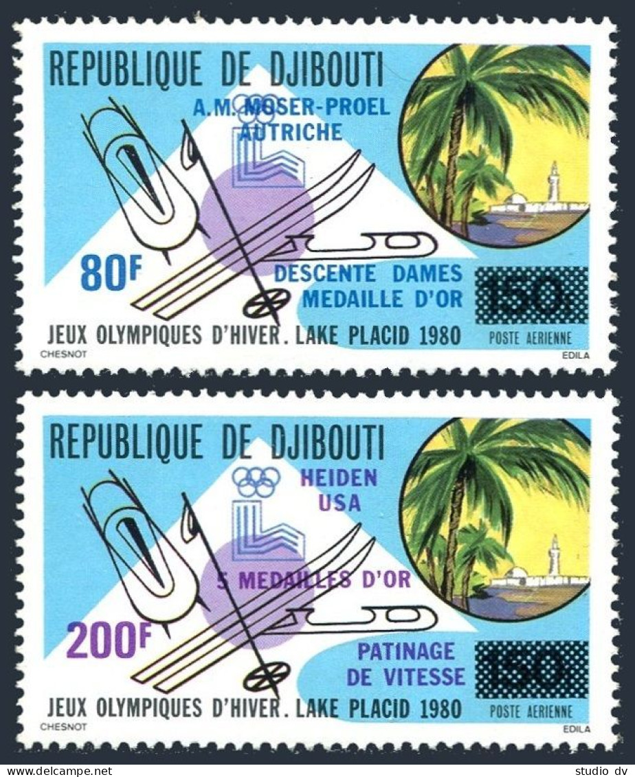 Djibouti C133-C134, MNH. Michel 271-272. Olympics Lake Placid-1980. Winners. - Djibouti (1977-...)