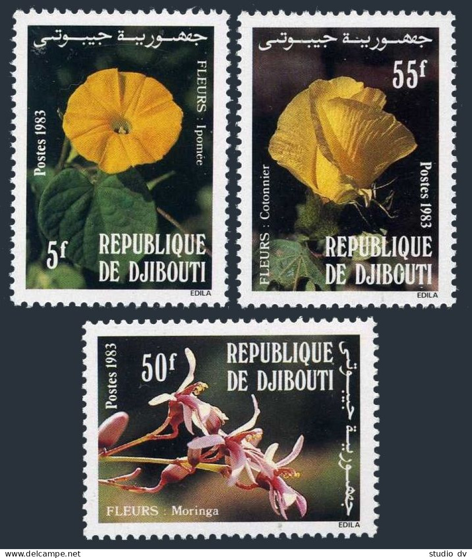 Djibouti 558-560,MNH.Michel 366-368. Local Flowers 1983. - Djibouti (1977-...)