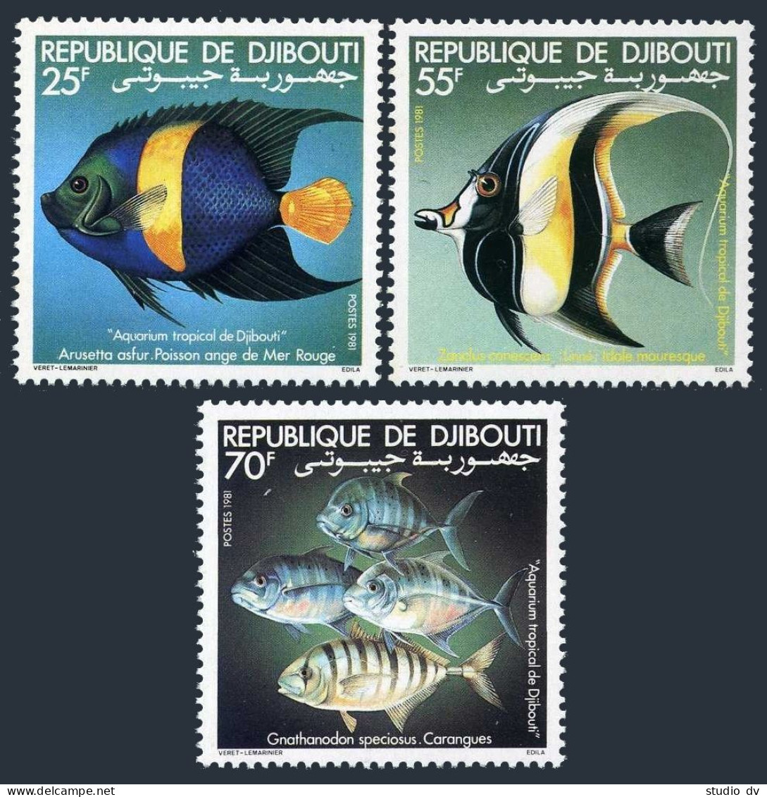 Djibouti 521-523, MNH. Michel 296-298. Angel Fish, Moorish Idol, Scad. 1981. - Djibouti (1977-...)