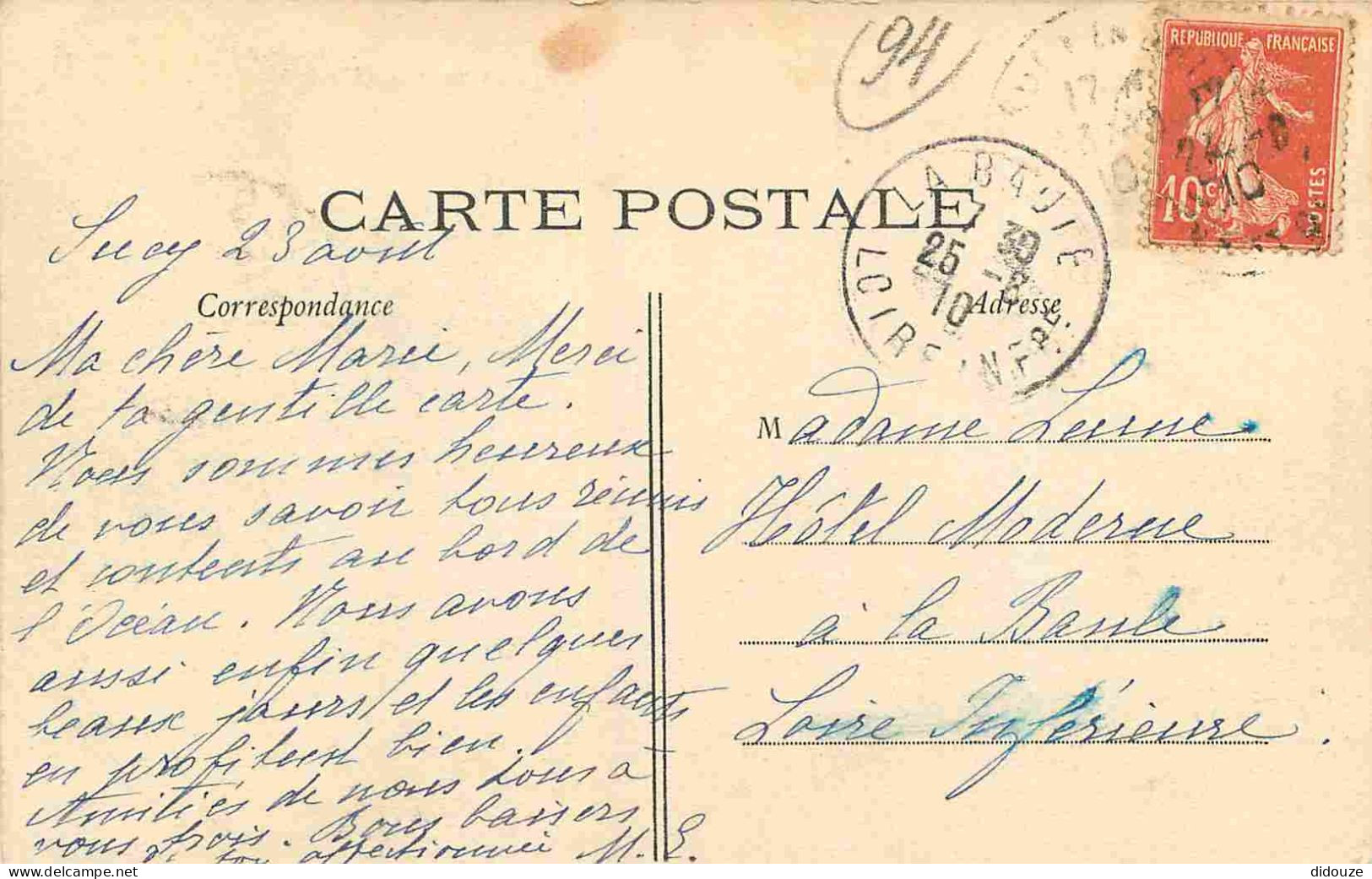 94 - Sucy En Brie - Maison Du Marais - Correspondance - CPA - Oblitération Ronde De 1910 - Voir Scans Recto-Verso - Sucy En Brie