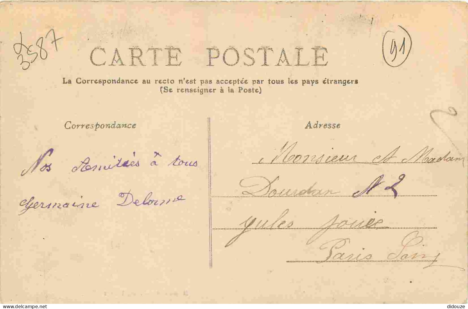 91 - Saint Vrain - Château De Billy - CPA - Oblitération Ronde De 1905 - Voir Scans Recto-Verso - Saint Vrain