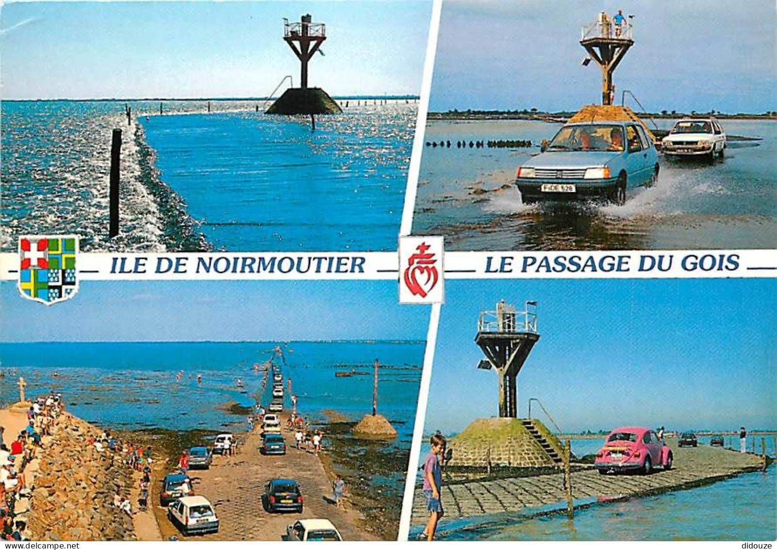 Automobiles - Ile De Noirmoutier - Le Passage Du Gois - Multivues - CPM - Voir Scans Recto-Verso - Voitures De Tourisme