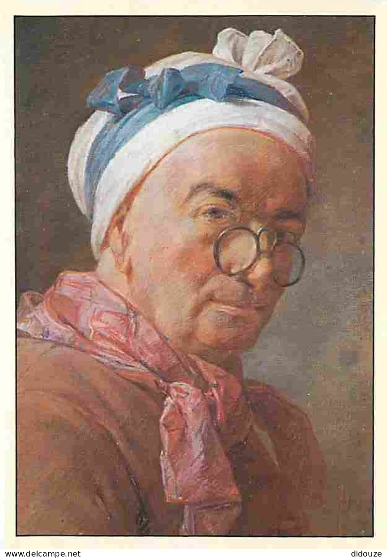 Art - Peinture - Jean-Baptiste-Siméon Chardin - Autoportrait Aux Bésicles - Description De L'oeuvre Au Dos - Carte Neuve - Malerei & Gemälde
