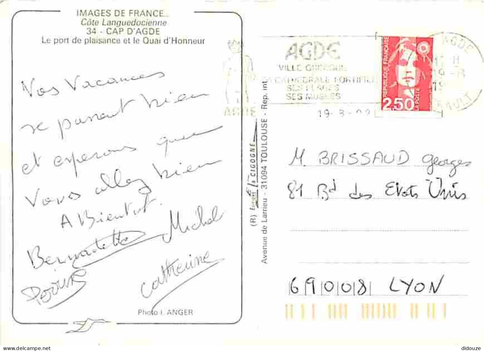 34 - Le Cap D'Agde - Le Port De Plaisance Et Le Quai D'Honneur - Bateaux - Flamme Postale De Agde - CPM - Voir Scans Rec - Agde