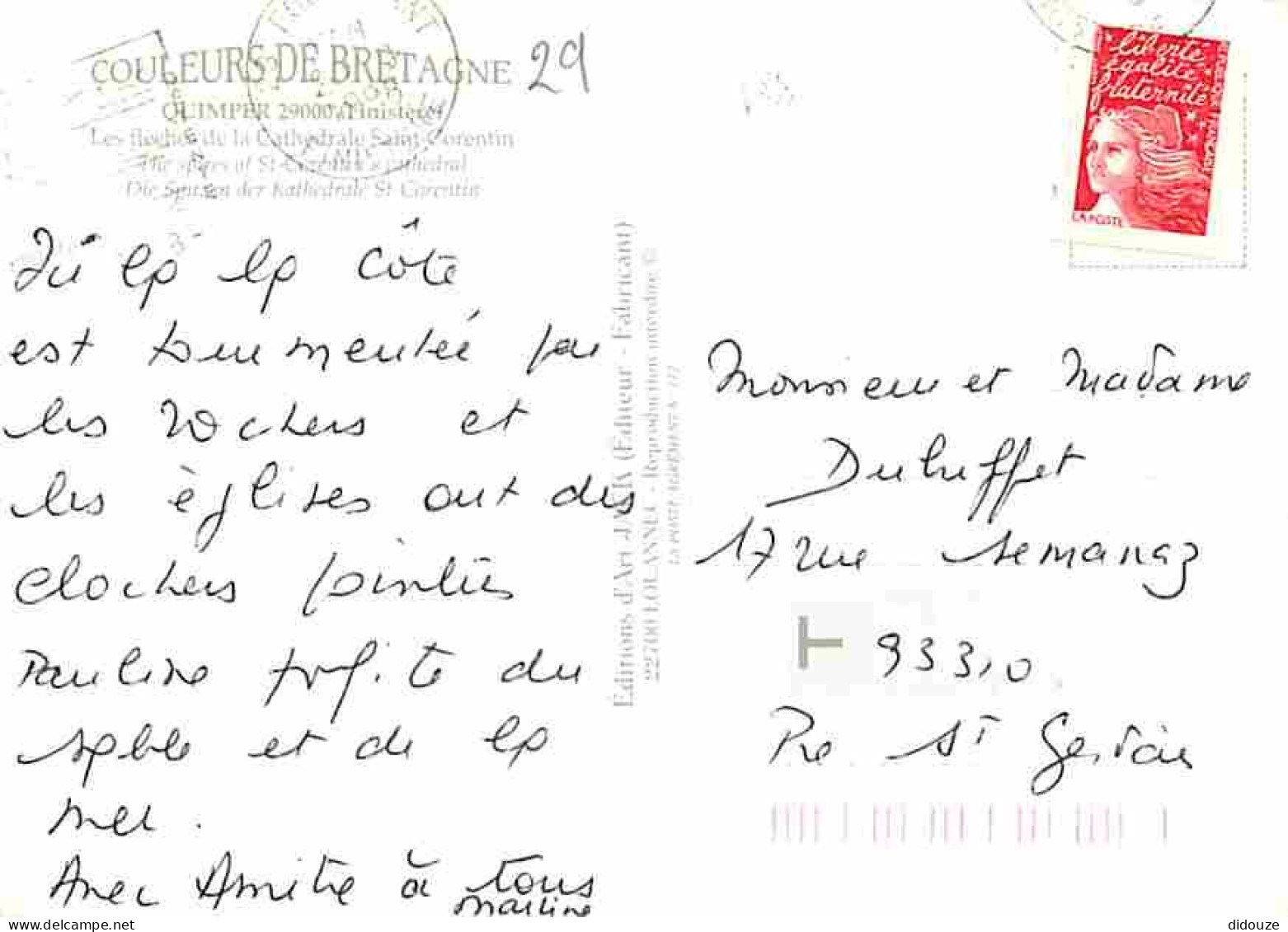 29 - Quimper - Les Flèches De La Cathédrale Saint Corentin - Voir Scans Recto Verso  - Quimper