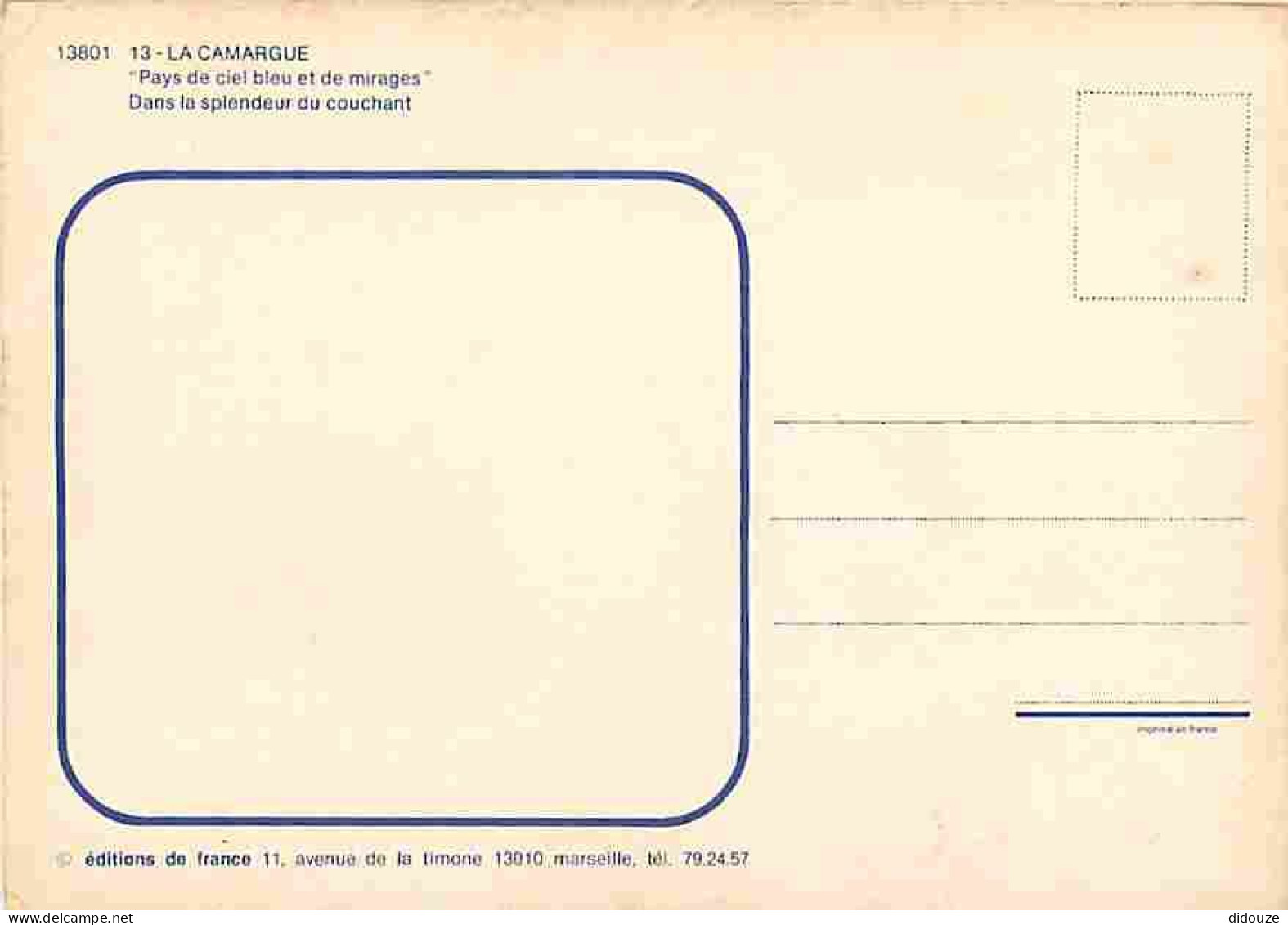 Animaux - Chevaux - Camargue - Coucher De Soleil - Gardians - Voir Scans Recto Verso  - Horses