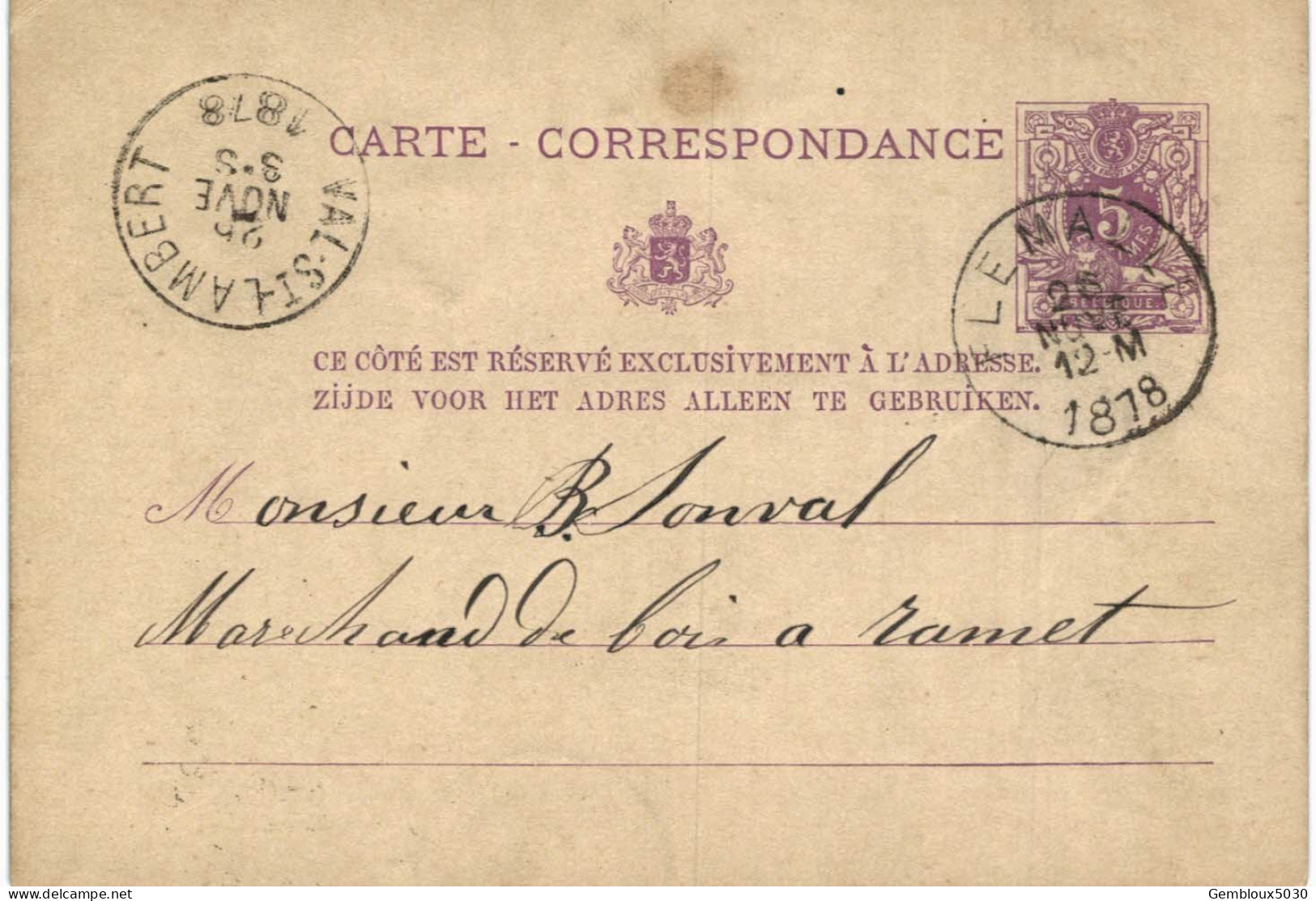 Carte-correspondance N° 28 écrite De Flémalle Vers Ramet Cachet Val St Lambert - Letter-Cards