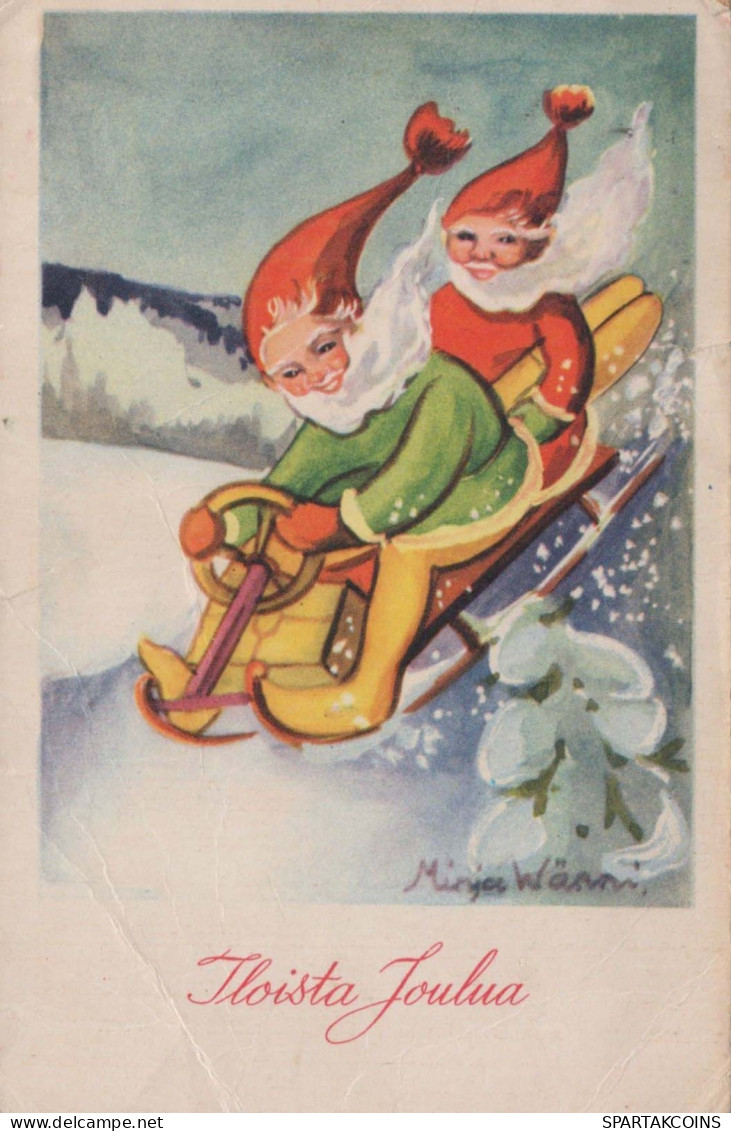 SANTA CLAUS Happy New Year Christmas Vintage Postcard CPSMPF #PKG314.A - Santa Claus