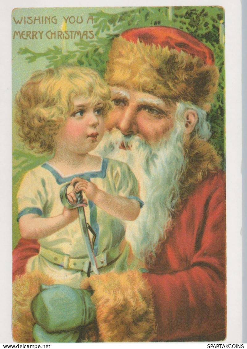 BABBO NATALE Buon Anno Natale Vintage Cartolina CPSMPF #PKG341.A - Santa Claus