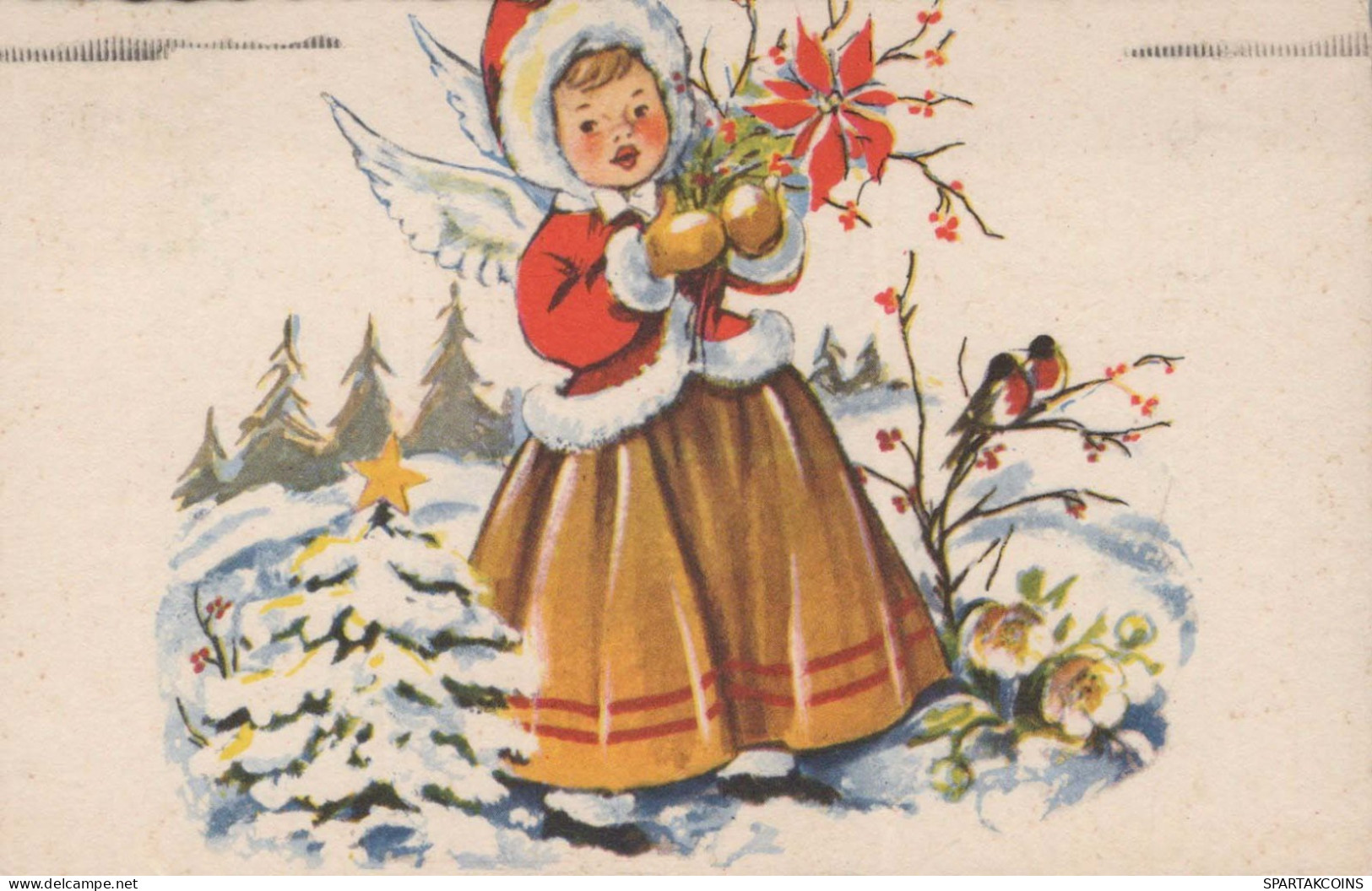 ÁNGEL Navidad Vintage Tarjeta Postal CPA #PKE137.A - Angels