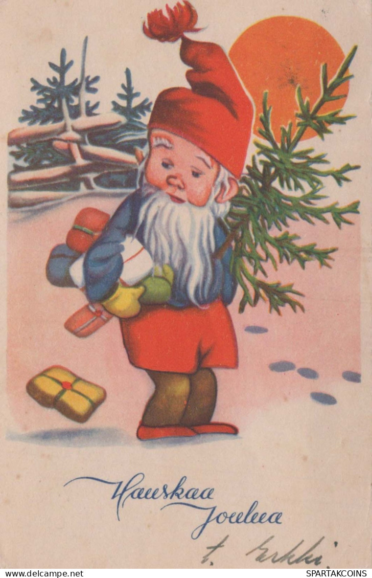 PÈRE NOËL Bonne Année Noël GNOME Vintage Carte Postale CPSMPF #PKD288.A - Santa Claus