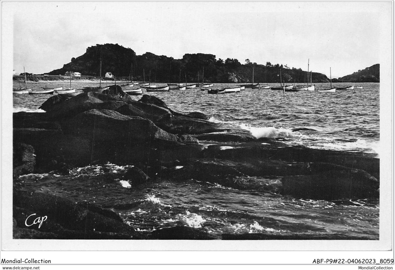 ABFP9-22-0736 - TREBEURDEN - Les Rochers-Effets De Vagues Au Fond -Le Castel - Trébeurden