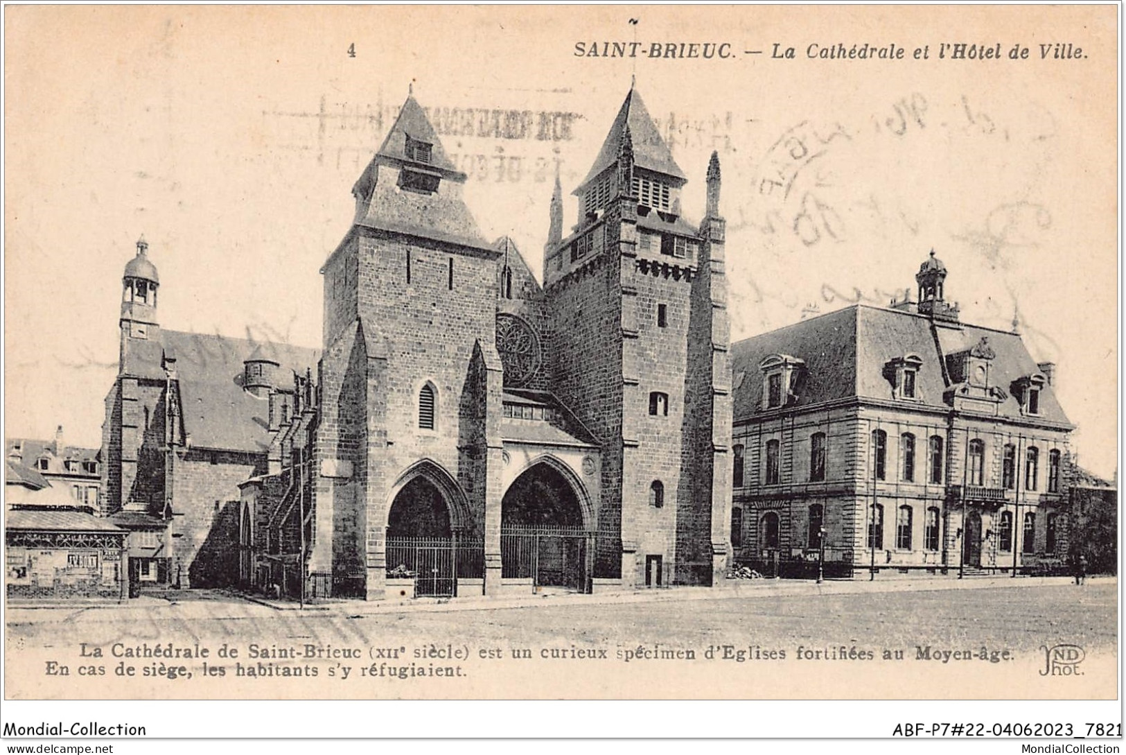 ABFP7-22-0617 - SAINT-BRIEUC - La Cathedrale Et L'Hotel De Ville  - Saint-Brieuc