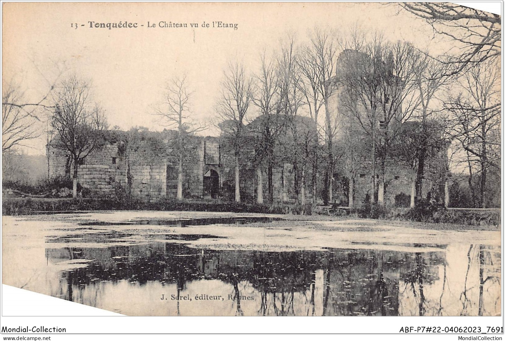 ABFP7-22-0552 - TONQUEDEC - Le Chateau Vu L'Etang  - Tonquédec